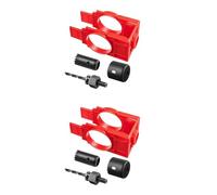 Kznifmk 2 x Kit di installazione di serratura di porta, kit di foratura foro porta per porte in legno, kit di installazione pulsante per porta sega campana serratura