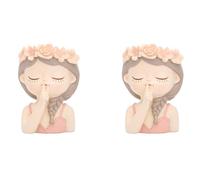 Kznifmk 2 x Set di vasi di piccole piante grasse fate con foro di drenaggio, vaso di cactus da interno da 4 pollici, vasi di fiori carini unici, decori B