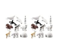 Kznifmk 20 Pezzi Mini Simulazione Orso Polare Coniglio Guarnizioni Polari Orso Renna Artico Animale Set Bambino Educazione Cognitiva