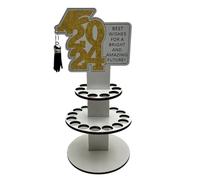 Kznifmk 2024 Portafoglio Regalo di Laurea Portafoglio in Legno Ornamento per Decorazione da Scrivania Porta Soldi Contanti Carta di Congratulazioni Durevole Giallo +