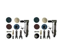 Kznifmk 2X 1/4 Pollice Angolo Di Aria Die Grinder 90 Gradi Pneumatico Rettifica Tagliare Lucidatrice Smerigliatrice Strumenti per Incisione Set con Chiave Una Chiave