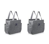 Kznifmk 2X Borsa da pranzo isolata con due tasche laterali Tote Termica Borsa da pranzo Donne Adulte Grande Capacità per il Lavoro Ufficio Scuola