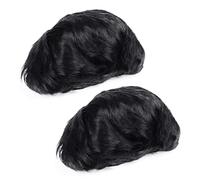 Kznifmk 2X Parrucca Lunga da Uomo Nera A Vita Bassa