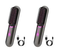 Kznifmk 2X per Piastra per Capelli Wireless per Piastra Riscaldata Veloce Terza Marcia Bigodino per Capelli Regolabile Pettine Riscaldante Portatile