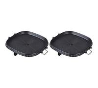 Kznifmk 2X Piazza Antiaderente Coreano Grill Pan Barbecue Portatile Piastra Calda Rivestimento in Pietra Domestico Esterno Vassoio di Cottura