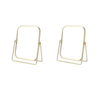 Kznifmk 2X Specchio per il Trucco di Vanità con Supporto nel Metallo Specchio da Tavolo da Tavolo Girevole un 360 Gradi