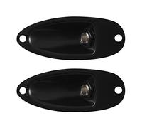 Kznifmk 2X Stile Barca 1/4 Pollice Uscita Chitarra Caricata Mono Jack Plug Socket Plate per Stratocater Stile Chitarra Elettrica, Nero