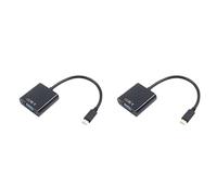 Kznifmk 2X USB-C USB 3.1 Tipo C per Cavo Adattatore VGA Maschio A VGA Convertitore di Trasferimento Video 1080p per 12 Pollici