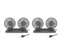 Kznifmk 2X Ventilatore per Auto Truck Strong Wind Interfaccia USB Ventilatore Elettrico un Doppia Testa Multifunzione