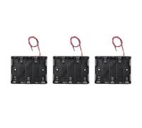 Kznifmk 3 pezzi 5 x 1,5 V AA Batteria Slot Holder Case Wire Nero