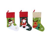 Kznifmk 3 Pezzi Calze di Natale Personalizzate Calze di Natale Ornamento Familiare per la Decorazione di Vacanze di Natale