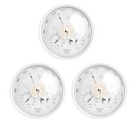 Kznifmk 3 x igrometro digitale 3 in 1 arazzo da parete termometro meteo barometro decorazione per la casa, 132 mm, uso per un ambiente diverso (bianco, misura unica)