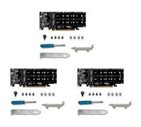 Kznifmk 3 x Scheda Di Espansione PCIE 4.0 Doppio Disco PCIeX16 a M.2 M-Key NVME SSD, Supporta 4 SSD NVMe M.2 M Key 2280