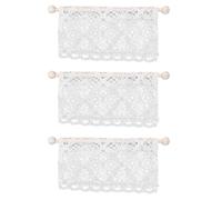 Kznifmk 3 x Tende per mobili in miniatura con asta scala 1:12, colore: Beige