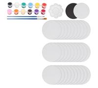 Kznifmk 30 Mini Pannelli Magnetici in Tela da 2,6 Pollici Pannello di Pittura Magnetica in Tela con Set di Pittura Rotondo