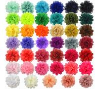 Kznifmk 30 Pezzi 7 cm Chiffon Fiore di Tessuto Artificiale Testa di Fiore di Seta per Fai da Te Festa di Nozze Decorazioni per Floreale Facile da installare Facile da Usare