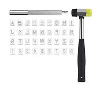 Kznifmk 38 Strumenti di Stampaggio in Pelle con 36 Lettere e Numeri, 1 in Gomma, 1 Strumento di Punzonatura in Pelle Strumenti per Intaglio