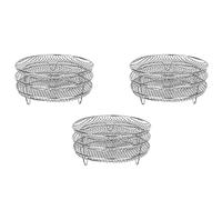 Kznifmk 3X Friggitrice Ad Aria Tre Rack per Disidratatori Impilabili per Gowise Rack per Friggitrice Ad Aria Nel Acciaio Inossidabile Adatto Un Tutti I 4.2-5.8QT