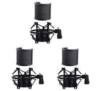 Kznifmk 3X Supporto Antiurto per Microfono con Filtro per Microfono Supporto Antivento per Sospensione Parabrezza