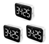 Kznifmk 3X Timer da Cucina Digitale - Timer di Conto Alla Rovescia Magnetico con Grande Volume Display a LED per Cucina e Bambini