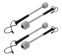 Kznifmk 4 pezzi di tembali con manico in acciaio inossidabile, bianco