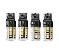 Kznifmk 4 pezzi Super Bright Canbus T20 7440 W21W WY21W 144-SMD luce di retromarcia Girare di segnale, guscio nero(luce gialla)