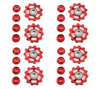 Kznifmk 4 Set 11T Velo Ruota Cuscinetto Esterno in Lega di Alluminio Ultra-Leggero Pulegge Deragliatore Posteriore Pezzi per Velos -Rosso