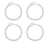 Kznifmk 4 x Collana a conchiglia Puka per le donne Boho tropicale hawaiano beach puka shell surfista collana girocollo