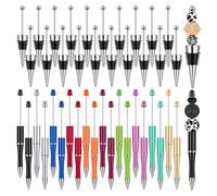 Kznifmk 40 Pezzi Tappi per vino Perlati Tappo Bottiglia di Vino Perlato Tappi di Vino Riutilizzabili per Bottiglie di Vino e Kit di Penne Perline in Plastica