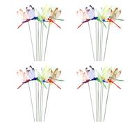 Kznifmk 48 Pezzi Serie Libellula Artificiale Farfalle Decorazione del Giardino Simulazione Esterna Libellula Picchetti Cortile Pianta Prato Decorazione Bastone