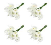 Kznifmk 48pcs Mini Calla Fiore Artificiale Mazzo di Nozze Decorazione Fai Da Te Ghirlanda Regalo Bianco