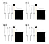 Kznifmk 4X (128 Hz, 256 Hz, 512 Hz) Set di Diapason, Diapason con Riflesso per Chakra/Guerisone/TeRapia del Suono/Riparazione '