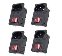 Kznifmk 4X Ingresso Presa di Corrente con Fusibile Interruttore 10A 250V 3 Pin IEC320 C14