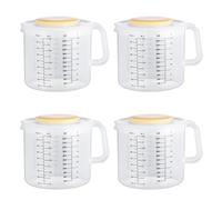 Kznifmk 4X Misurini Nel Plastica da Un Grammo E Brocca di Miscelazione per la Cottura con Coperchio Brocche/Vasetto Dosatore per Liquidi Nel Ml con Paraspruzzi