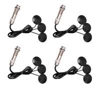 Kznifmk 4X Pickup per Chitarra Pickup Piezo-Elettrico Microfono Pickup 3 di Pickup Trasduttore per Jack Acustico da 6,35 mm (Nero)