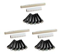 Kznifmk 6 corde per cavalletto, di chitarra acustica e dado e 18 perni per ponte di chitarra in ebano bianco + nero