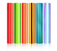 Kznifmk 6 fogli di vinile olografico cromato dorato adesivo in vinile permanente 12 pollici x 12 pollici per cammeo, cromato, rosso