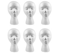 Kznifmk 6 Pezzi 27.5 x 52cm Manichino/Manichino Testa Foam Femminile (Polistirolo) Espositore per Cappellino, Cuffie, Accessori per Capelli E Parrucche Mannequin Foam
