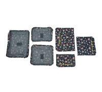 Kznifmk 6 pezzi di organizer per bagagli per vestiti, da viaggio, impermeabile, borsa da bagno, tasca per organizer blu