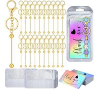 Kznifmk 60 pezzi in perline richiudibili e biglietti di ringraziamento set di progetti di ciondolo fai da te fatti a mano, biglietti di ringraziamento B installazione facile