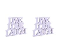 Kznifmk 6pcs Love Ridere Lettere in legno per la decorazione di nozze (bianco)