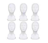 Kznifmk 6X Banco di Esposizione Della Parrucca del di Vetro Della Testa del Modello Della Schiuma del Manichino Della Schiuma di Polistirolo