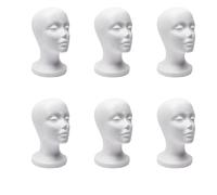 Kznifmk 6X Modello di Testa di Manichino nel Schiuma Occhiali da Sole Supporto per Occhiali Supporto per Cappellino Supporto per Display Cuffia con Testa di Manichino Espositore Espositore