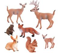 Kznifmk 7 Pezzi Ornamenti Animali Simulati Mini Giocattoli Animali Creature del Bosco Figurine Giocattoli in Miniatura Toppers per Torte Accessori per la Decorazione della Casa
