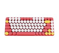 Kznifmk 84-Key 2.4G Tastiera Retro Keycap Rotondo Tastiera Keycap per Computer Portatile Ricaricabile Tastiera