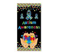 Kznifmk 90x180 cm Tessuto Sfondo Fotografia Giornata Mondiale di Autismo Banner Sfondo Puzzle Scena Telaio Tessuto Sfondo