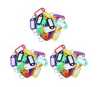 Kznifmk 96 x etichette identificative portachiavi in plastica multicolore portachiavi etichette per bagagli con portachiavi ad anello spaccato