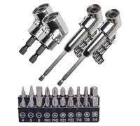 Kznifmk a Vite Strumento Angolo, Cacciavite Multifunzione Bend, 360 ° Rotante 1/4 Pollici 3/8 Pollici 1/2 Pollici Socket Set Adattatore