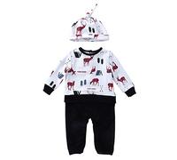 Kznifmk Abbigliamento per Bebè nel Cotone un Maniche Lunghe con Stampa Scozzese di Vestiti per Bambini Pagliaccetto Set di Cappelli per Tuta da Bambino, 6-12 M