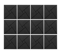 Kznifmk Acustici da 12 Pezzi con Autoadesivo, In Schiuma Fonoassorbente 12x12x0,4 Pollici, Piastrelle Fonoassorbenti per Pareti Nere